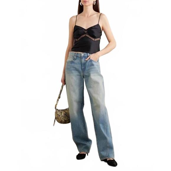NEW STAUD terra silk top in black